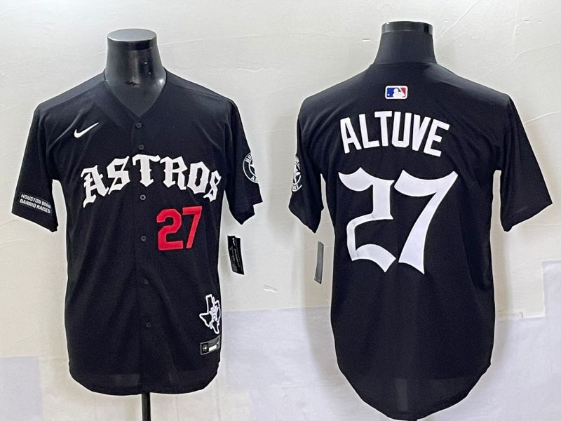 Men 2025 Houston Astros #27 Altuve Black Seven generations Joint Name Nike MLB Jersey style 3->chicago cubs->MLB Jersey